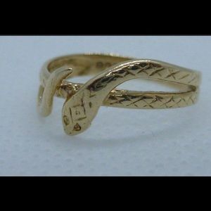Vintage 9K yellow gold snake ring